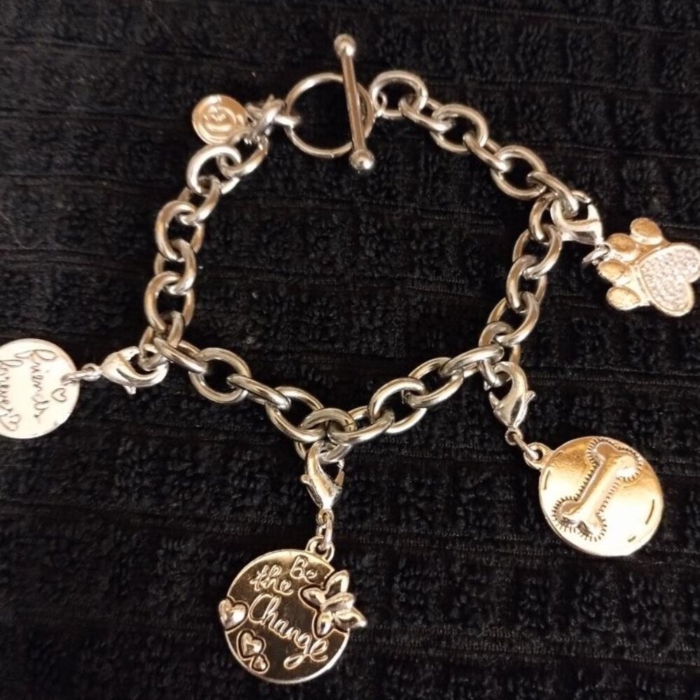 SILVER CHARM BRACLET